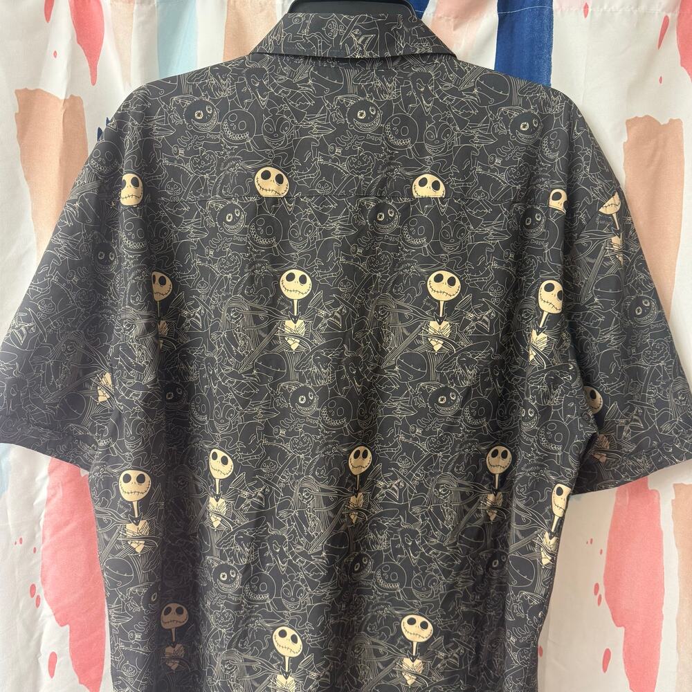 RSVLTS Disney Nightmare Before Christmas Halloween Bone Daddy Button Down Shirt - Picture 13 of 15